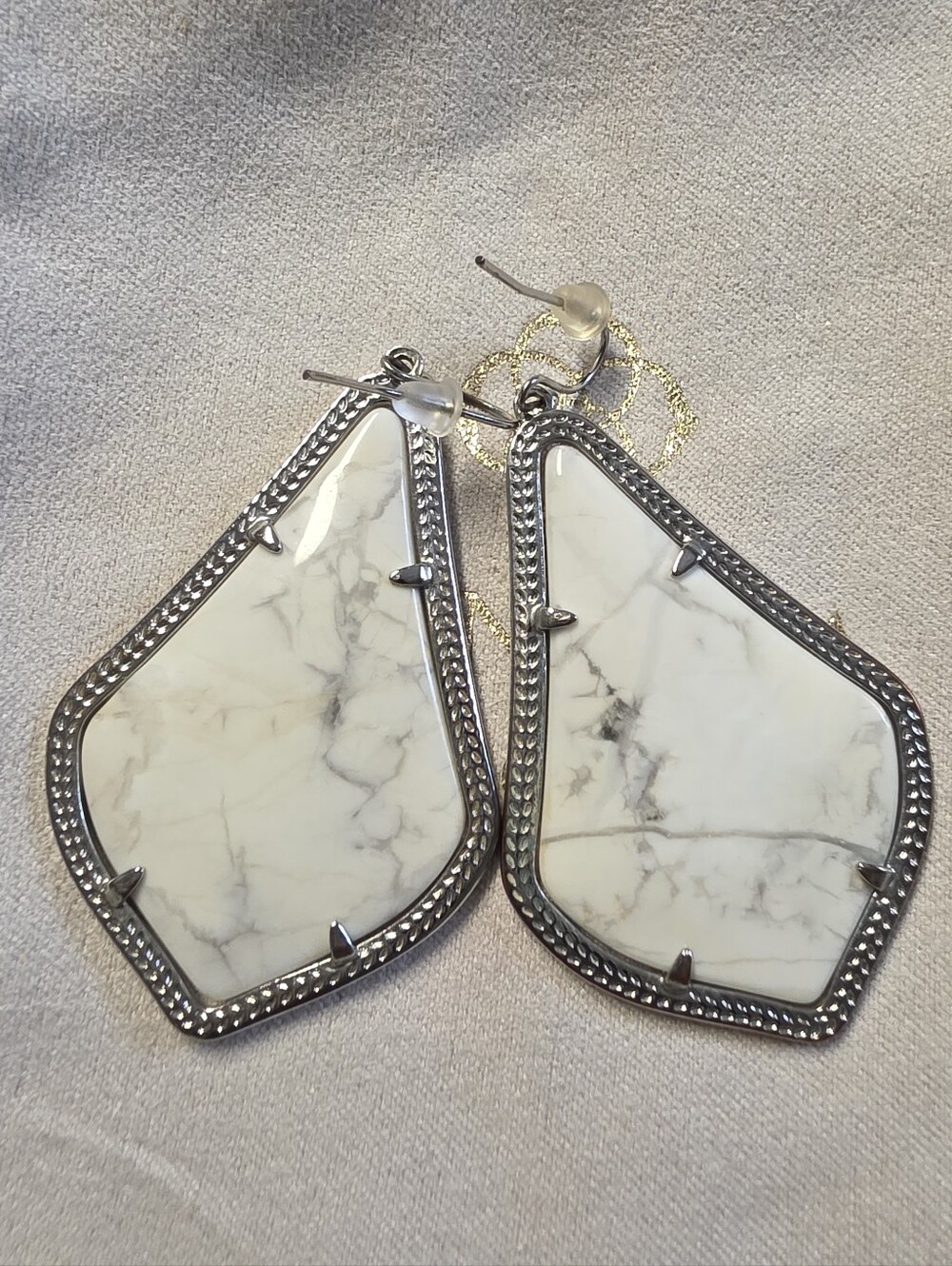 Kendra Scott Alexandra Howlite/Silver Earrings